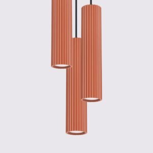 Pendant Lamp Karbon 3 Red Ochre Multi Pendants Great Lighting UK Ltd