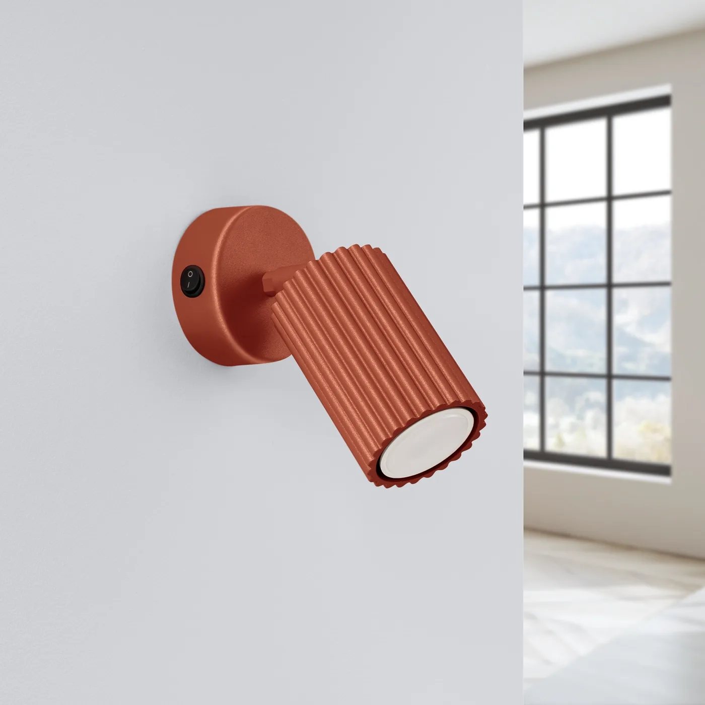 Karbon Wall Light - Red Ochre / Medium Modern Adjustable Wall Lights Great Lighting UK Ltd