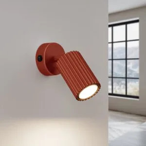 Karbon Wall Light - Red Ochre / Medium Modern Adjustable Wall Lights Great Lighting UK Ltd