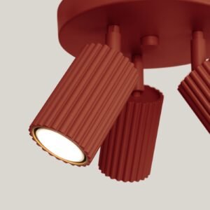 Round 3 Light Karbon Red Ochre Cluster Ceiling Lights Great Lighting UK Ltd