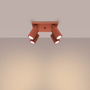 Square 4 Light Karbon Red Ochre Cluster Ceiling Lights Great Lighting UK Ltd