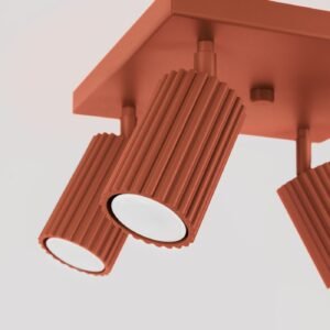 Square 4 Light Karbon Red Ochre Cluster Ceiling Lights Great Lighting UK Ltd