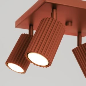 Square 4 Light Karbon Red Ochre Cluster Ceiling Lights Great Lighting UK Ltd
