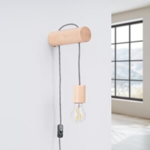Wall Lamp Nimbi Natural Wood / White / Black Single Wall Lights Great Lighting UK Ltd