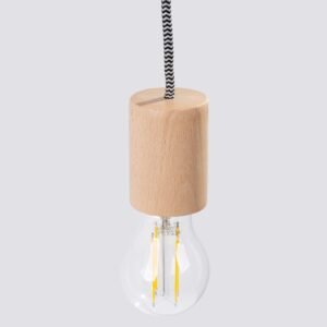Wall Lamp Nimbi Natural Wood / White / Black Single Wall Lights Great Lighting UK Ltd