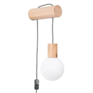 Wooden Wall Light Nimbi Round Shade Bedroom Wall Lights Great Lighting UK Ltd