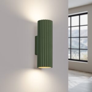 Wall Lamp Karbon Olive Green Double Wall Lights Great Lighting UK Ltd