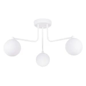 Pendant Lamp Karbon Three Light arm White Ceiling Chandeliers Great Lighting UK Ltd