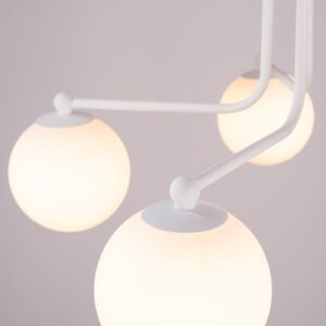Pendant Lamp Karbon 5 arm White Ceiling Chandeliers Great Lighting UK Ltd