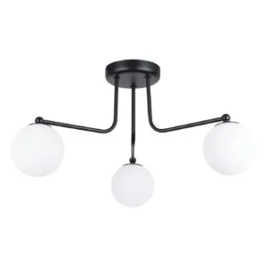 Astral 3-Light Ceiling Light - Black Bedroom Ceiling Lights Great Lighting UK Ltd