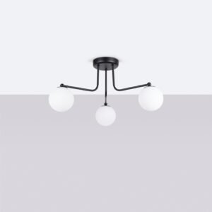 Pendant Lamp Karbon 3 arm Black Ceiling Chandeliers Great Lighting UK Ltd