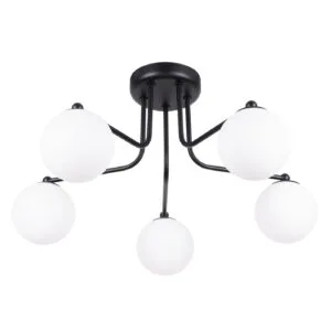 Pendant Lamp Karbon Five Light arm Black Ceiling Chandeliers Great Lighting UK Ltd