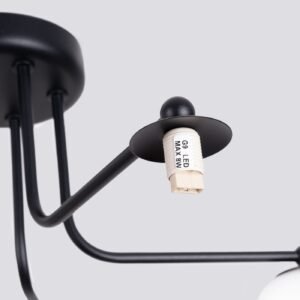 Pendant Lamp Karbon 5 arm Black Ceiling Chandeliers Great Lighting UK Ltd