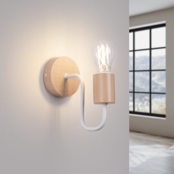 Wall Lamp Timbo White/natural Wood Modern Pendant Lights Great Lighting UK Ltd