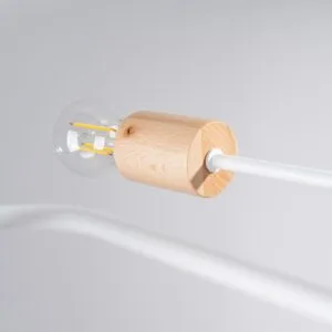 Timbo 6-Arm Ceiling Light - White / Natural Wood Bedroom Ceiling Lights Great Lighting UK Ltd