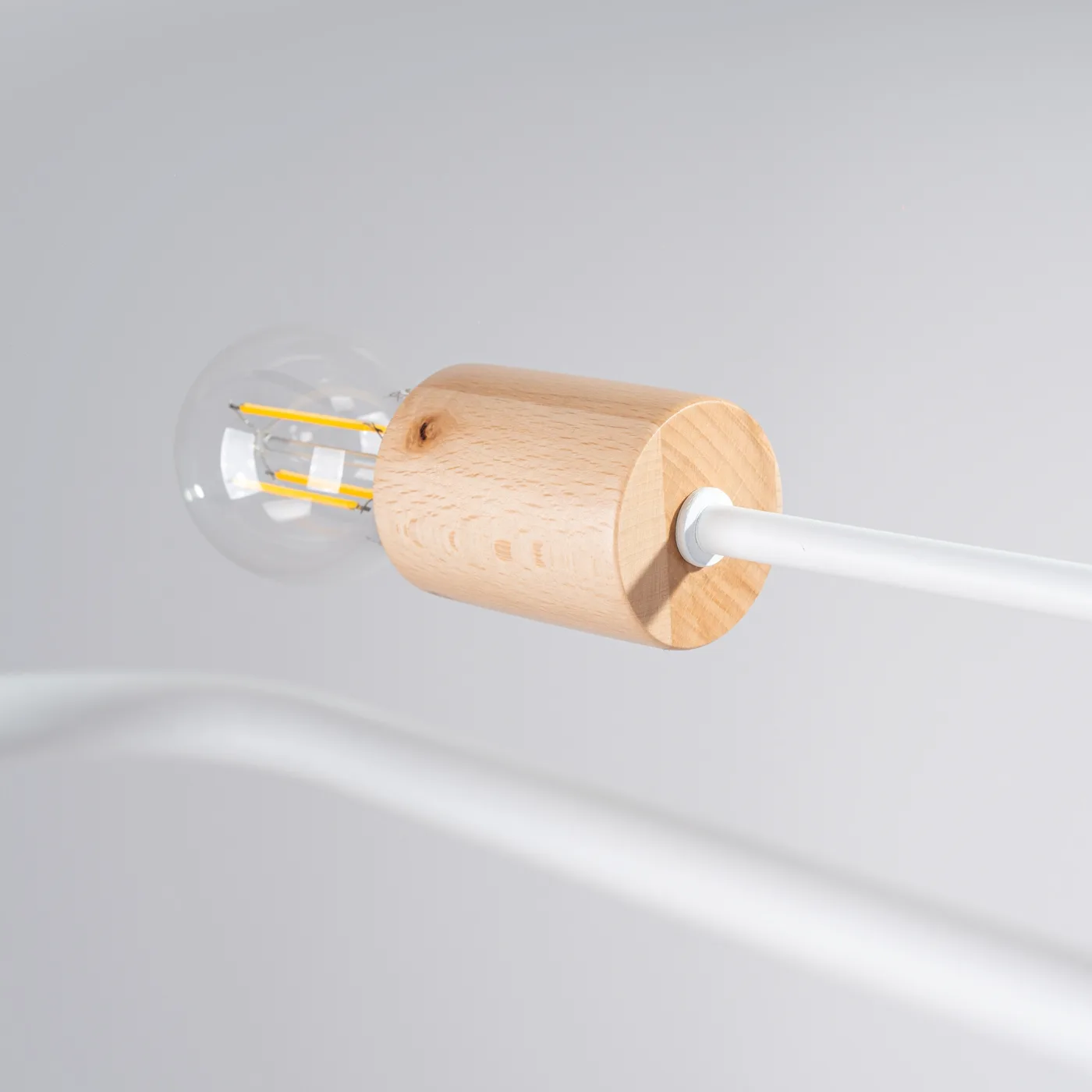 Timbo 6-Arm Ceiling Light - White / Natural Wood Bedroom Ceiling Lights Great Lighting UK Ltd
