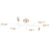 Pendant Lamp Karbon 8 arm White / Natural Wood Ceiling Chandeliers Great Lighting UK Ltd