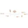 Timbo 8-Arm Ceiling Light - White / Natural Wood Multi Arm Ceiling Lights Great Lighting UK Ltd