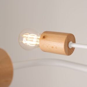Timbo 8-Arm Ceiling Light - White / Natural Wood Multi Arm Ceiling Lights Great Lighting UK Ltd