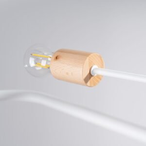 Timbo 8-Arm Ceiling Light - White / Natural Wood Multi Arm Ceiling Lights Great Lighting UK Ltd