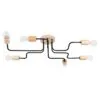 Timbo 6-Arm Ceiling Light - Black / Natural Wood Bedroom Ceiling Lights Great Lighting UK Ltd