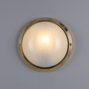 Florina Round Dome Outdoor Wall Light 26cm IP44 Brass Outdoor Lights Great Lighting UK Ltd