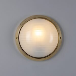 Florina Round Dome Outdoor Wall Light 26cm IP44 Brass Outdoor Lights Great Lighting UK Ltd