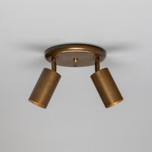 Evanston Directional Brass Ceiling Dual Spotlight - 6 Finishes Kitchen Ceiling Lights Great Lighting UK Ltd
