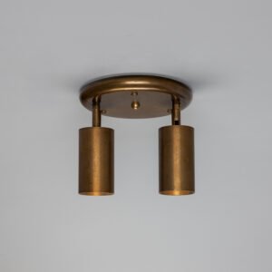 Evanston Directional Brass Ceiling Dual Spotlight - 6 Finishes Kitchen Ceiling Lights Great Lighting UK Ltd