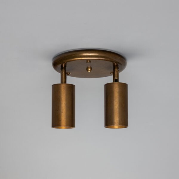 Evanston Directional Brass Ceiling Dual Spotlight - 6 Finishes Kitchen Ceilings Lights Great Lighting UK Ltd