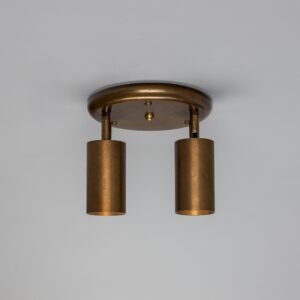 Evanston Directional Brass Ceiling Dual Spotlight - 6 Finishes Kitchen Ceiling Lights Great Lighting UK Ltd