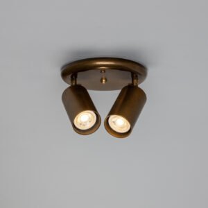 Evanston Directional Brass Ceiling Dual Spotlight - 6 Finishes Kitchen Ceiling Lights Great Lighting UK Ltd