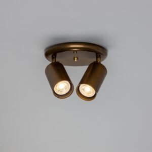 Evanston Directional Brass Ceiling Dual Spotlight - 6 Finishes Kitchen Ceiling Lights Great Lighting UK Ltd