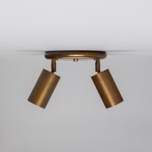 Evanston Directional Brass Ceiling Dual Spotlight - 6 Finishes Kitchen Ceiling Lights Great Lighting UK Ltd