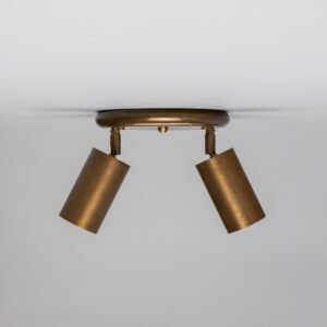 Evanston Directional Brass Ceiling Dual Spotlight - 6 Finishes Kitchen Ceiling Lights Great Lighting UK Ltd