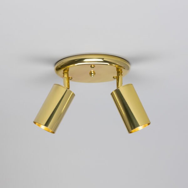 Evanston Directional Brass Ceiling Dual Spotlight - 6 Finishes Kitchen Ceilings Lights Great Lighting UK Ltd