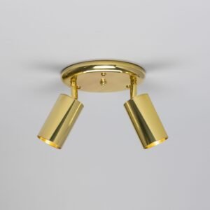 Evanston Directional Brass Ceiling Dual Spotlight - 6 Finishes Kitchen Ceiling Lights Great Lighting UK Ltd