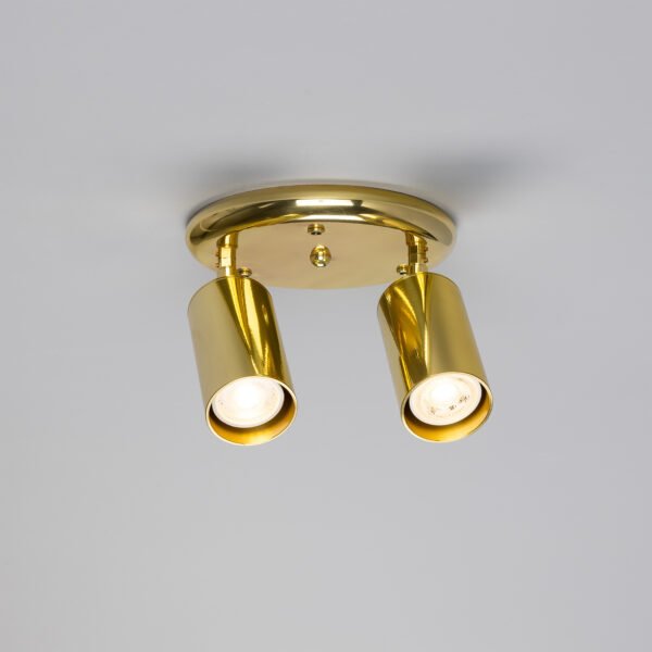 Evanston Directional Brass Ceiling Dual Spotlight - 6 Finishes Kitchen Ceilings Lights Great Lighting UK Ltd