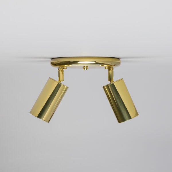 Evanston Directional Brass Ceiling Dual Spotlight - 6 Finishes Kitchen Ceilings Lights Great Lighting UK Ltd