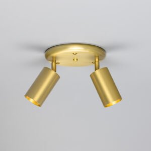 Evanston Directional Brass Ceiling Dual Spotlight - 6 Finishes Kitchen Ceiling Lights Great Lighting UK Ltd