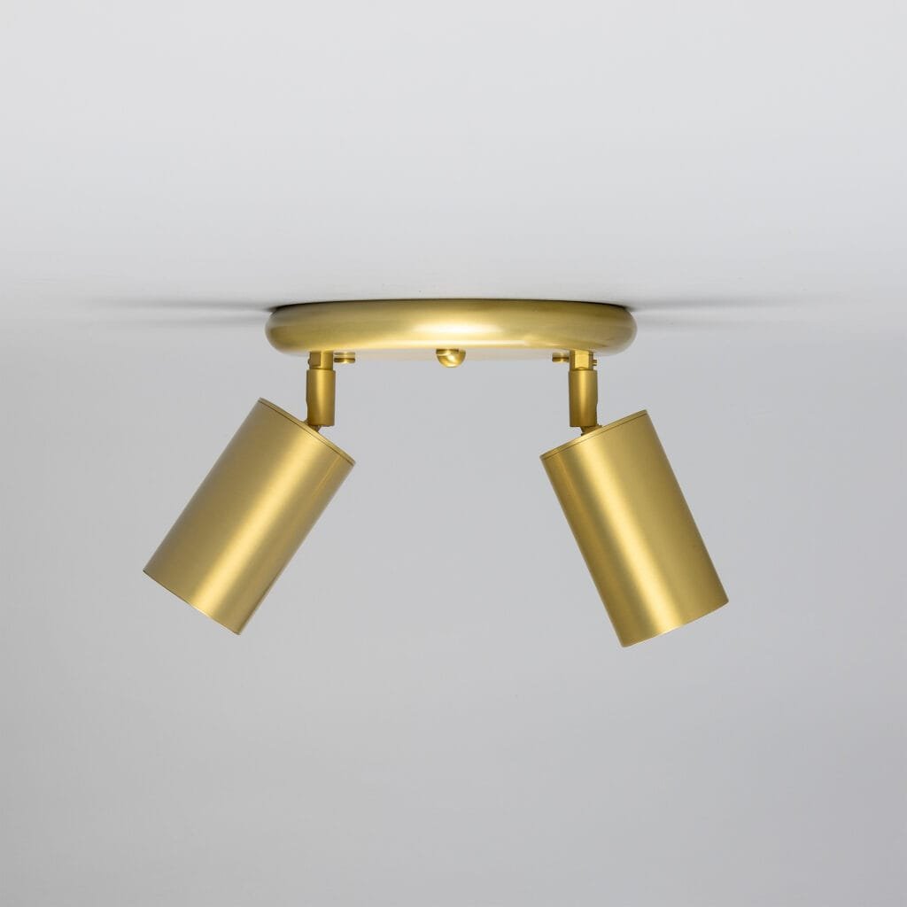 Evanston Directional Brass Ceiling Dual Spotlight - 6 Finishes