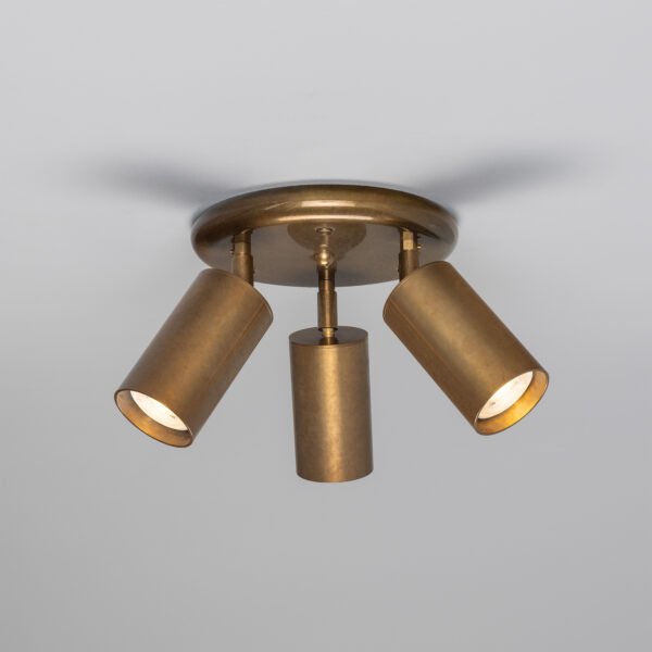 Evanston Brass Three Light Directional Spotlight Kitchen Ceilings Lights Great Lighting UK Ltd