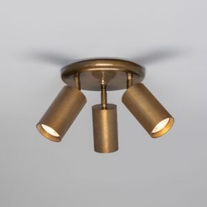 Evanston Brass Three Light Directional Spotlight Kitchen Ceiling Lights Great Lighting UK Ltd