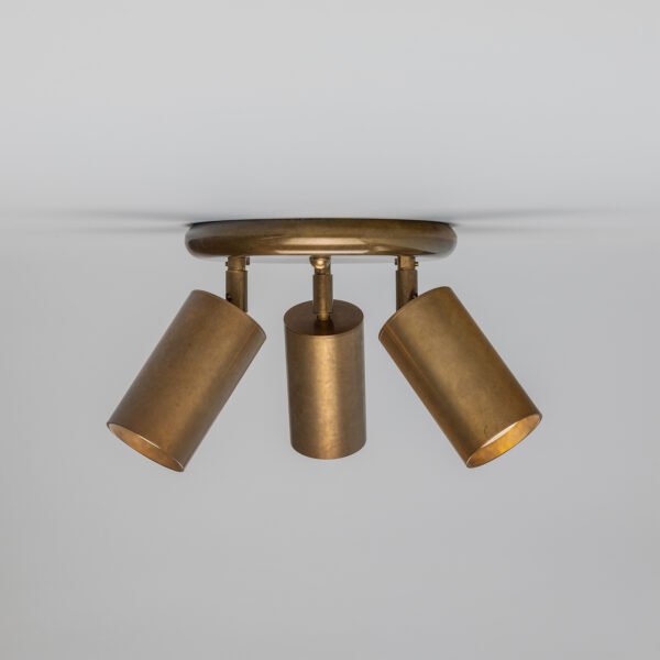 Evanston Brass Three Light Directional Spotlight Kitchen Ceilings Lights Great Lighting UK Ltd