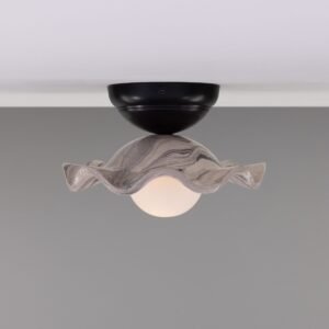 Rivale Ceiling Light with Wavy Marbled Ceramic Shade Ceramic Ceiling Lights Great Lighting UK Ltd