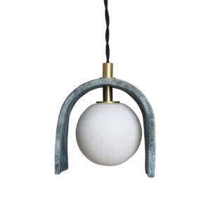 Tansy Minimalist Organic Ceramic Pendant Light in Blue Earth Ceramic Pendant Lighting Great Lighting UK Ltd