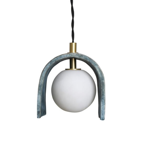 Tansy Minimalist Organic Ceramic Pendant Light in Blue Earth Ceramic Pendant Lighting Great Lighting UK Ltd