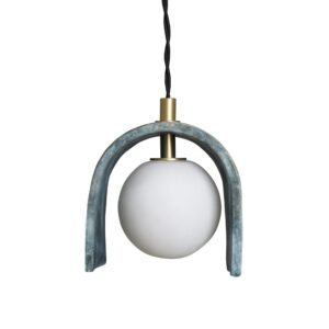 Tansy Minimalist Organic Ceramic Pendant Light in Blue Earth Ceramic Pendant Lighting Great Lighting UK Ltd