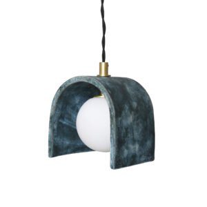 Tansy Minimalist Organic Ceramic Pendant Light in Blue Earth Ceramic Pendant Lighting Great Lighting UK Ltd