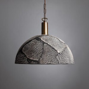 Kauri Organic Black Clay Ceramic Dome Pendant Light 37cm Ceramic Pendant Lighting Great Lighting UK Ltd